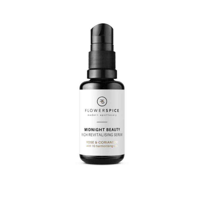 Flower and Spice Midnight Beauty Rich Revitalising Serum is a powerful combination of nature's most effective plant oils to deeply nourish theskin overnight.